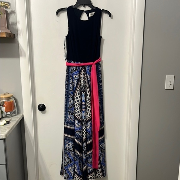 Eliza J Navy Blue Maxi Sleeveless Dress‎ Size 2 - Picture 1 of 11